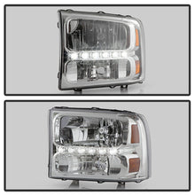 Load image into Gallery viewer, Xtune Headlights Ford F250/F350 Super Duty (99-04) [w/ LED DRL] Black or Chrome w/ Amber Corner Lights Alternate Image
