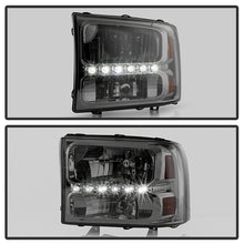 Load image into Gallery viewer, Xtune Headlights Ford F250/F350 Super Duty (99-04) [w/ LED DRL] Black or Chrome w/ Amber Corner Lights Alternate Image