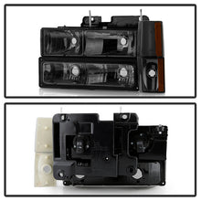 Load image into Gallery viewer, Xtune Crystal Headlights GMC Yukon (92-93) [Black / Chrome / Smoke] w/ or w/o Bumper Lights - w/o Bumber Lights / Black Alternate Image