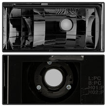 Load image into Gallery viewer, Xtune Crystal Headlights Chevy/GMC C/K Series 1500/2500/3500 (88-93) [Black / Chrome / Smoke] w/ or w/o Bumper Lights - w/o Bumber Lights / Black Alternate Image