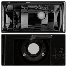 Load image into Gallery viewer, Xtune Crystal Headlights GMC Sierra (88-93) [Black / Chrome / Smoke] w/ or w/o Bumper Lights - w/o Bumber Lights / Black Alternate Image