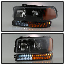Load image into Gallery viewer, Xtune Headlights GMC Yukon (00-06) [w/ LED Bumper Lights] Black or Chrome w/ Amber Turn Signal Lights Alternate Image