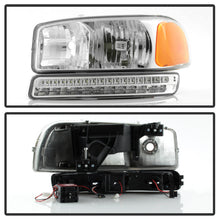 Load image into Gallery viewer, Xtune Headlights GMC Sierra (99-06) [w/ LED Bumper Lights] Black or Chrome w/ Amber Turn Signal Lights - Black Alternate Image