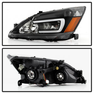 Xtune Crystal Headlights Honda Accord Coupe/Sedan (03-07) [w/ LED DRL Lights] Black or Chrome