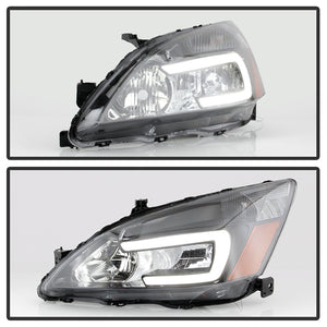 Xtune Crystal Headlights Honda Accord Coupe/Sedan (03-07) [w/ LED DRL Lights] Black or Chrome