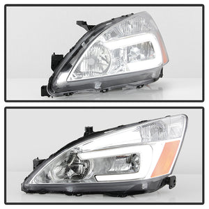 Xtune Crystal Headlights Honda Accord Coupe/Sedan (03-07) [w/ LED DRL Lights] Black or Chrome