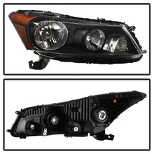 Load image into Gallery viewer, Xtune Crystal Headlights Honda Accord Sedan (08-12) Black w/ Amber Signal Lights Alternate Image