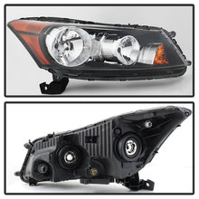 Load image into Gallery viewer, Xtune Crystal Headlights Honda Accord Sedan (08-12) [Halogen Only] Black w/ Amber Turn Signal Lights - Driver Alternate Image