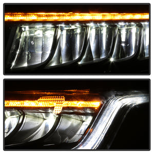 Xtune Full LED Headlights Honda Accord Sedan (18-20) [w/ LED DRL Light] Black w/ Amber Turn Signal Lights