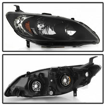 Load image into Gallery viewer, Xtune Headlights Honda Civic Coupe / Sedan (04-05) [OEM Style] Black or Chrome w/ Amber Turn Signal Lights - Black Alternate Image