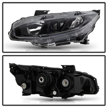 Load image into Gallery viewer, Xtune Projector Headlights Honda Civic (16-20) [w/ LED DRL Light Tube - Halogen Models Only] Chrome or Black w/ Amber Turn Signal Lights - Black Alternate Image