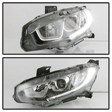 Load image into Gallery viewer, Xtune Projector Headlights Honda Civic (16-20) [w/ LED DRL Light Tube - Halogen Models Only] Chrome or Black w/ Amber Turn Signal Lights - Black Alternate Image