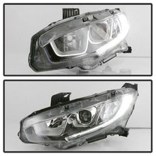 Load image into Gallery viewer, Xtune Projector Headlights Honda Civic (16-18) [Halogen Models - w/ LED DRL Light Bars] Chrome - Driver Alternate Image
