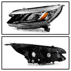 Xtune Headlights Honda CRV (15-16) [Halogen Only w/ DRL LED] Chrome w/ Amber Turn Signal Lights