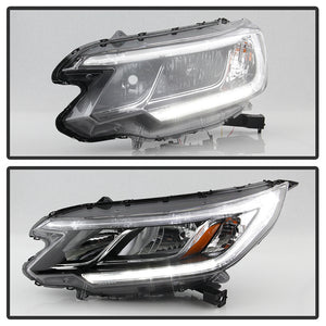 Xtune Headlights Honda CRV (15-16) [Halogen Only w/ DRL LED] Chrome w/ Amber Turn Signal Lights