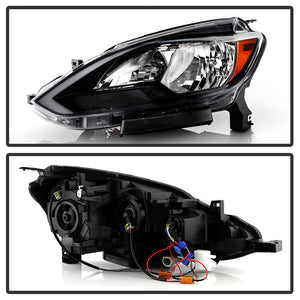 Xtune Headlights Nissan Sentra (16-19) [OEM Style] Black w/ LED Amber Switchback Turn Signal Light Bar DRL