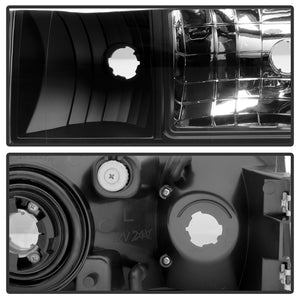 Xtune Crystal Headlights Chevy Caprice (91-96) [w/ 1 pcs LED DRL Lights] Black / Chrome / Smoked