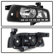 Load image into Gallery viewer, Xtune Crystal Headlights Dodge Charger (06-10) [w/ LED DRL Lights] Black / Chrome / Smoke w/ Amber Turn Signal Light - Black Alternate Image