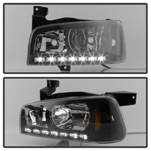Load image into Gallery viewer, Xtune Crystal Headlights Dodge Charger (06-10) [w/ LED DRL Lights] Black / Chrome / Smoke w/ Amber Turn Signal Light - Black Alternate Image