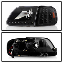 Load image into Gallery viewer, Xtune Crystal Headlights Ford F150 (97-03) [w/ Clear LED DRL &amp; Corners] Black / Chrome / Smoke - Black Alternate Image