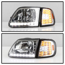 Load image into Gallery viewer, Xtune Crystal Headlights Ford F150 (97-03) [w/ Clear LED DRL &amp; Corners] Black / Chrome / Smoke - Black Alternate Image