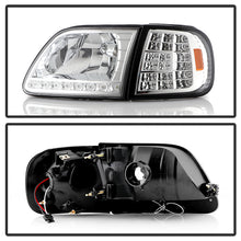 Load image into Gallery viewer, Xtune Crystal Headlights Ford F150 (97-03) [w/ Clear LED DRL &amp; Corners] Black / Chrome / Smoke - Black Alternate Image