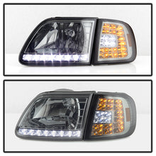 Load image into Gallery viewer, Xtune Crystal Headlights Ford F150 (97-03) [w/ Clear LED DRL &amp; Corners] Black / Chrome / Smoke - Black Alternate Image