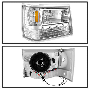 Xtune Crystal Headlights Jeep Grand Cherokee (93-98) Black or Chrome w/ Amber Turn Signal Lights