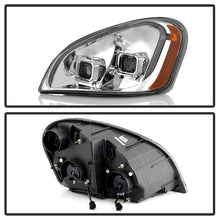 Load image into Gallery viewer, Xtune Projector Headlights Freightliner Cascadia (08-17) [LED Tube DRL] Chrome w/ Amber Turn Signal Lights - Default Title Alternate Image