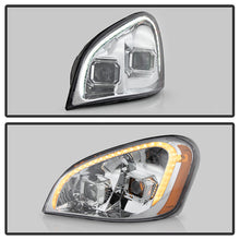 Load image into Gallery viewer, Xtune Projector Headlights Freightliner Cascadia (08-17) [LED Tube DRL] Chrome w/ Amber Turn Signal Lights - Default Title Alternate Image