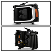 Load image into Gallery viewer, Xtune Projector Headlights Chevy Silverado (07-13) [w/ LED DRL Signal Lights] Black or Black Smoked w/ Amber Turn Signal Light - Black Alternate Image