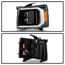 Load image into Gallery viewer, Xtune Projector Headlights Chevy Silverado (07-13) [w/ LED DRL Signal Lights] Black or Black Smoked w/ Amber Turn Signal Light - Black Alternate Image