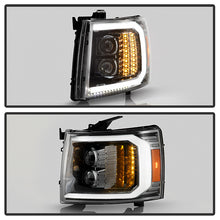 Load image into Gallery viewer, Xtune Projector Headlights Chevy Silverado (07-13) [w/ LED DRL Signal Lights] Black or Black Smoked w/ Amber Turn Signal Light - Black Alternate Image