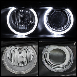 Xtune Headlights BMW E39 5 Series (97-03) [w/ Halo LED DRL] Black or Chrome w/ Amber Turn Signal Lights