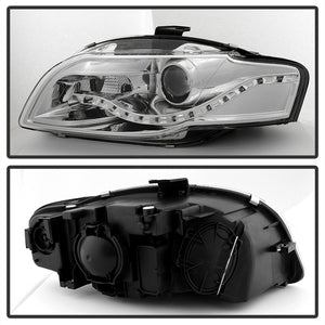 Xtune Projector Headlights Audi A4 (06-08) [DRL LED - Halogen Model] Black or Chrome w/ Amber Turn Signal