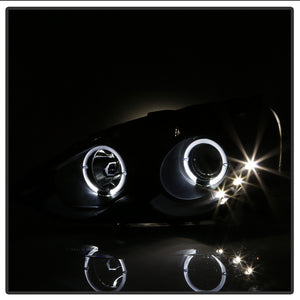 Xtune Projector Headlights Acura RSX (02-04) [w/ LED Halo DRL] Black w/ Amber Turn Signal Lights