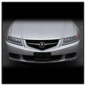 Xtune Projector Headlights Acura TSX (04-08) [w/ Light Tube DRL] Black / Black Smoked / Chrome w/ Amber Turn Signal Lights