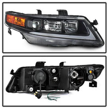 Load image into Gallery viewer, Xtune Projector Headlights Acura TSX (04-08) [w/ Light Tube DRL] Black / Black Smoked / Chrome w/ Amber Turn Signal Lights Alternate Image