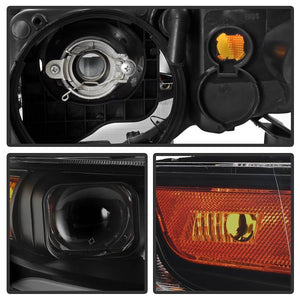 Xtune Projector Headlights Acura TSX (04-08) [w/ Light Tube DRL] Black / Black Smoked / Chrome w/ Amber Turn Signal Lights