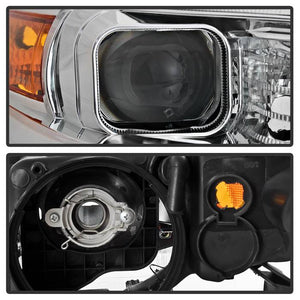 Xtune Projector Headlights Acura TSX (04-08) [w/ Light Tube DRL] Black / Black Smoked / Chrome w/ Amber Turn Signal Lights