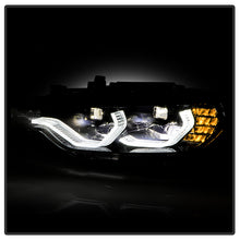 Load image into Gallery viewer, Xtune Projector Headlights BMW 320i 328i 330i 335i 340i F30 (12-19) [w/LED DRL] Black / Black Smoke w/ Amber Turn Signal Lights Alternate Image