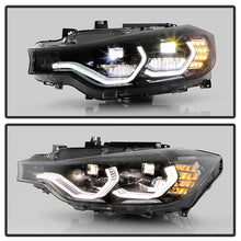 Load image into Gallery viewer, Xtune Projector Headlights BMW 320i 328i 330i 335i 340i F30 (12-19) [w/LED DRL] Black / Black Smoke w/ Amber Turn Signal Lights Alternate Image