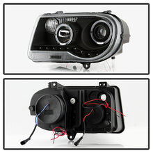 Load image into Gallery viewer, Xtune Projector Headlights Chrysler 300C (05-10) [w/ Halo LED Lights] Black or Chrome w/ Amber Turn Signal Light - Black Alternate Image
