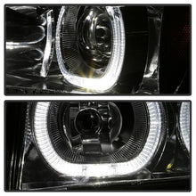 Load image into Gallery viewer, Xtune Projector Headlights Chevy Avalanche w/ Body Cladding (02-06) [Halo DRL LED Light Bar - Halogen Model] Black or Chrome w/ Amber Turn Signal Alternate Image