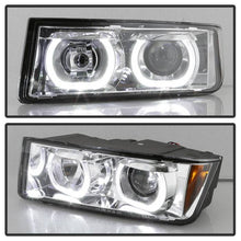 Load image into Gallery viewer, Xtune Projector Headlights Chevy Avalanche w/ Body Cladding (02-06) [Halo DRL LED Light Bar - Halogen Model] Black or Chrome w/ Amber Turn Signal Alternate Image