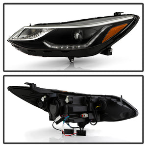 Xtune Projector Headlights Chevy Cruze Sedan (16-18) [w/ LED DRL Lights] Black w/ Amber Turn Signal Light