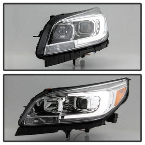 Xtune Projector Headlights Chevy Malibu (13-15) [DRL Light Bar - Halogen Model] Black or Chrome w/ Amber Turn Signal