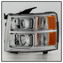 Load image into Gallery viewer, Xtune Projector Headlights Chevy Silverado (07-14) [w/ Halo LED DRL Lights] Black or Chrome w/ Amber Turn Signal Light Alternate Image