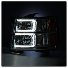 Load image into Gallery viewer, Xtune Projector Headlights Chevy Silverado (07-14) [w/ Halo LED DRL Lights] Black or Chrome w/ Amber Turn Signal Light Alternate Image