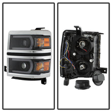 Load image into Gallery viewer, Xtune Projector Headlights Chevy Silverado 1500 (14-15) [DRL Light Bar - Halogen Model] Black or Chrome w/ Amber Turn Signal - Black Alternate Image